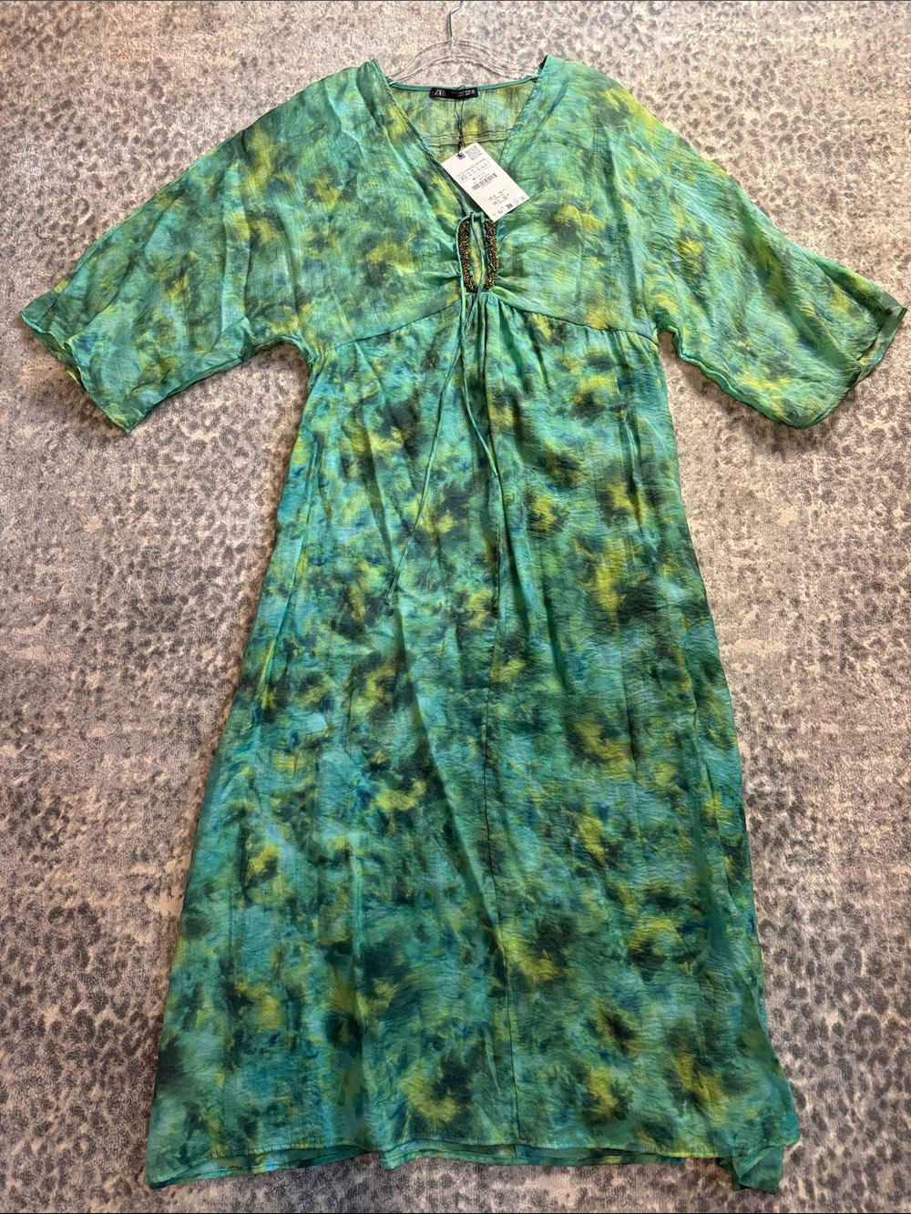 Zara Green Tie-Dye Swim Coverup
